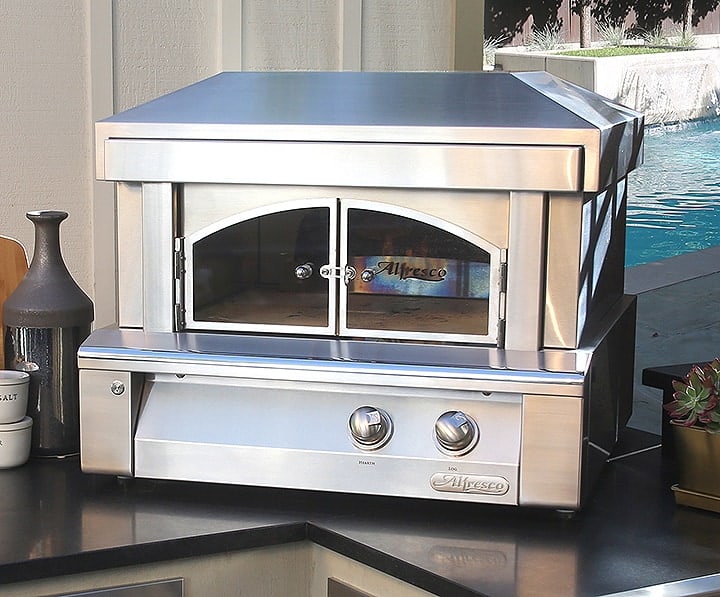 Alfresco 30-Inch Built-In or Countertop Gas Outdoor Pizza Oven Plus