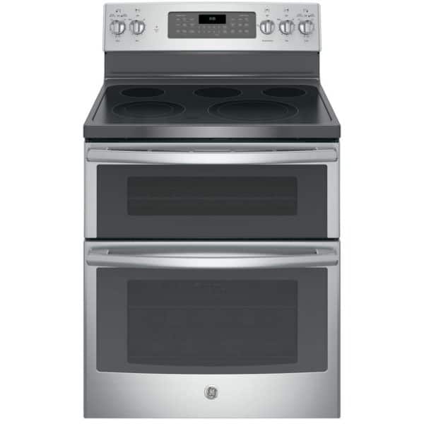 GE Double Oven Electric Range with Self-Cleaning and Convection Lower Oven
