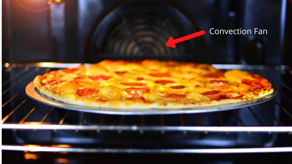 convection oven cooking pizza