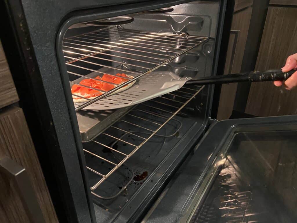 transfer pizza to oven