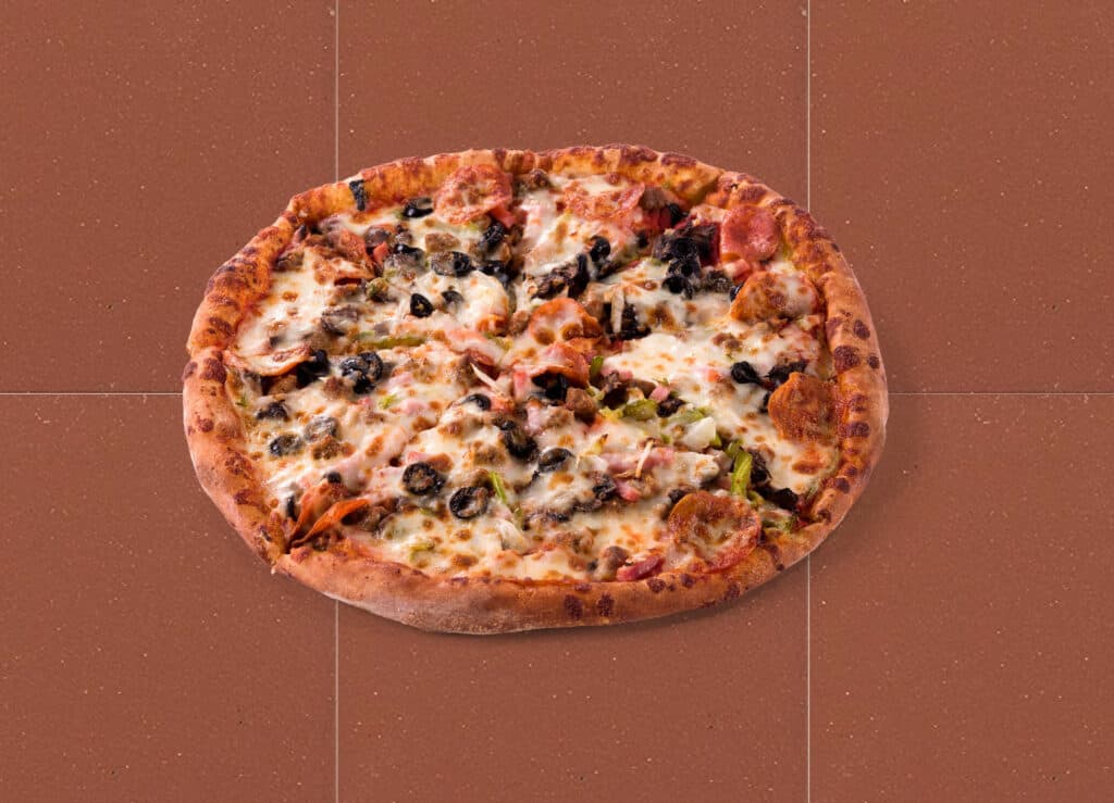 pizza on quarry tile