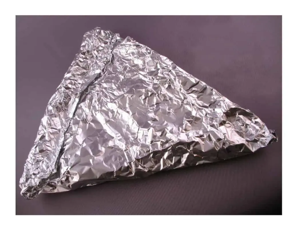 pizza wrapped in foil
