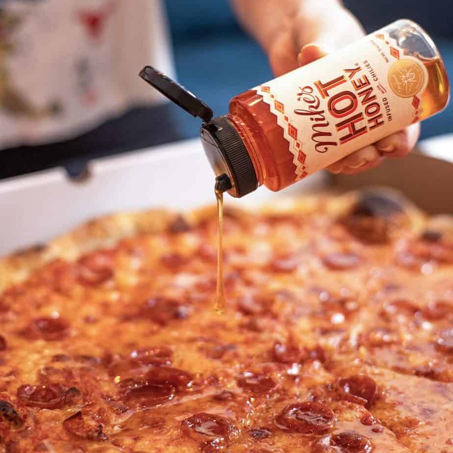 Mike's Hot honey on pepperoni pizza