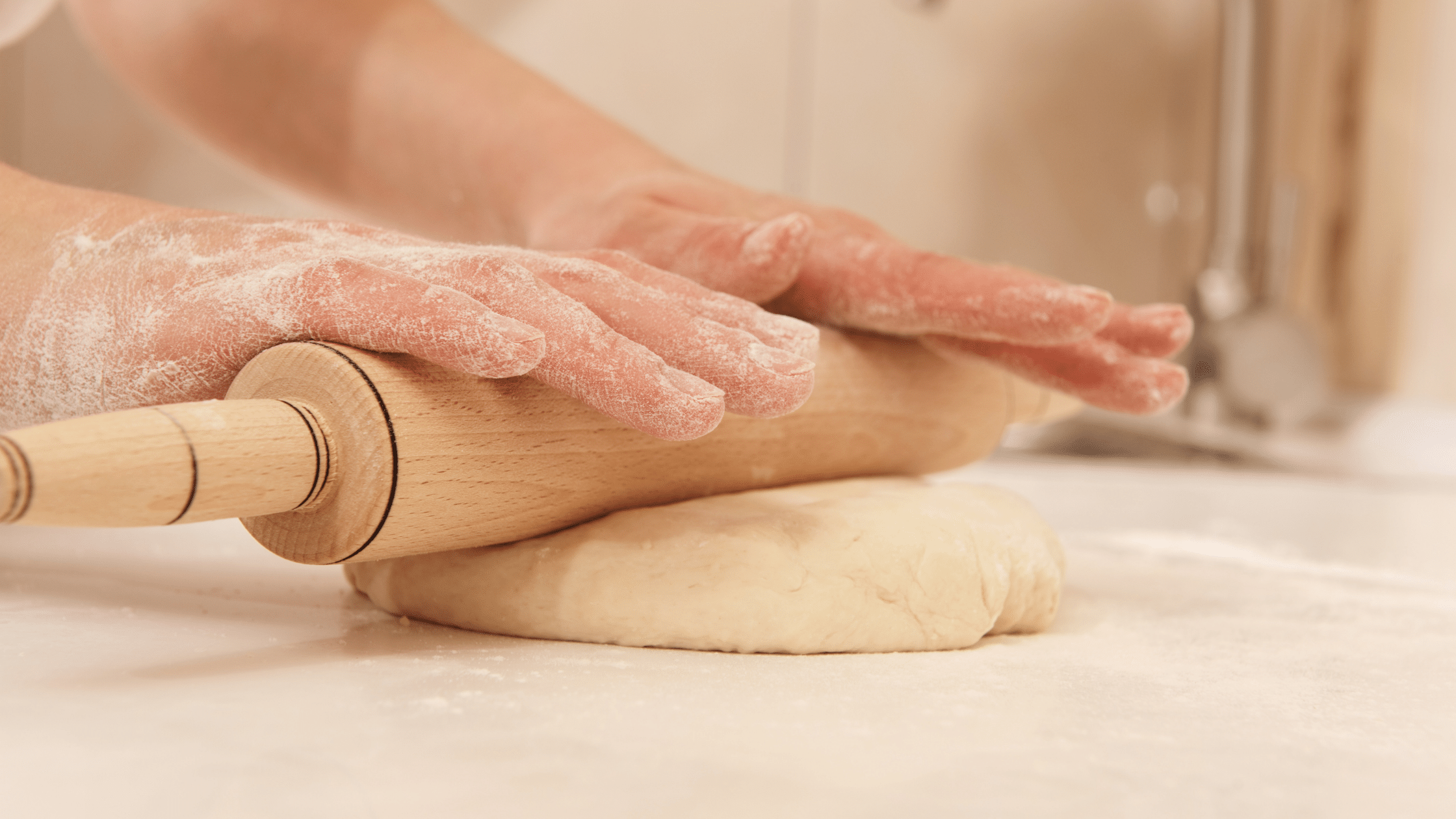 Rolling pizza dough