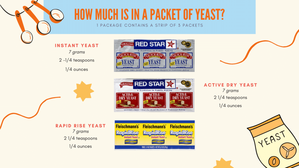 how much yeast in a single packet of yeast infographic