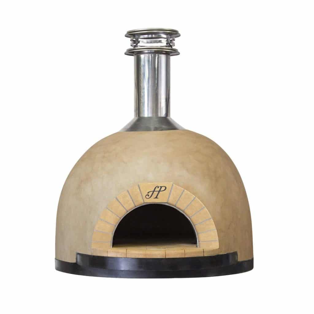 Pizza oven with chimney in center