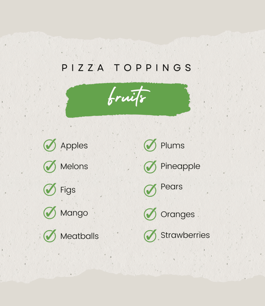 List of Fruits for Pizza - Infographic