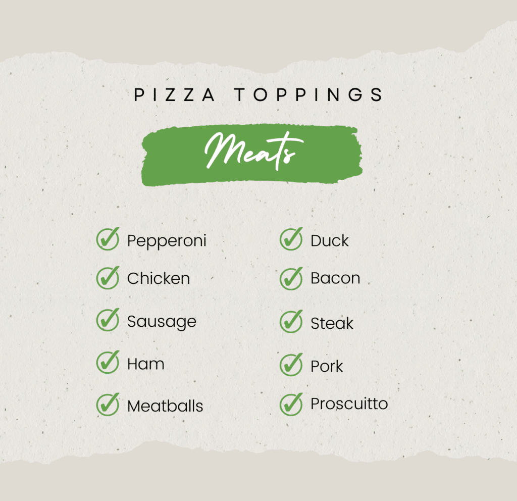 list of meats for pizza