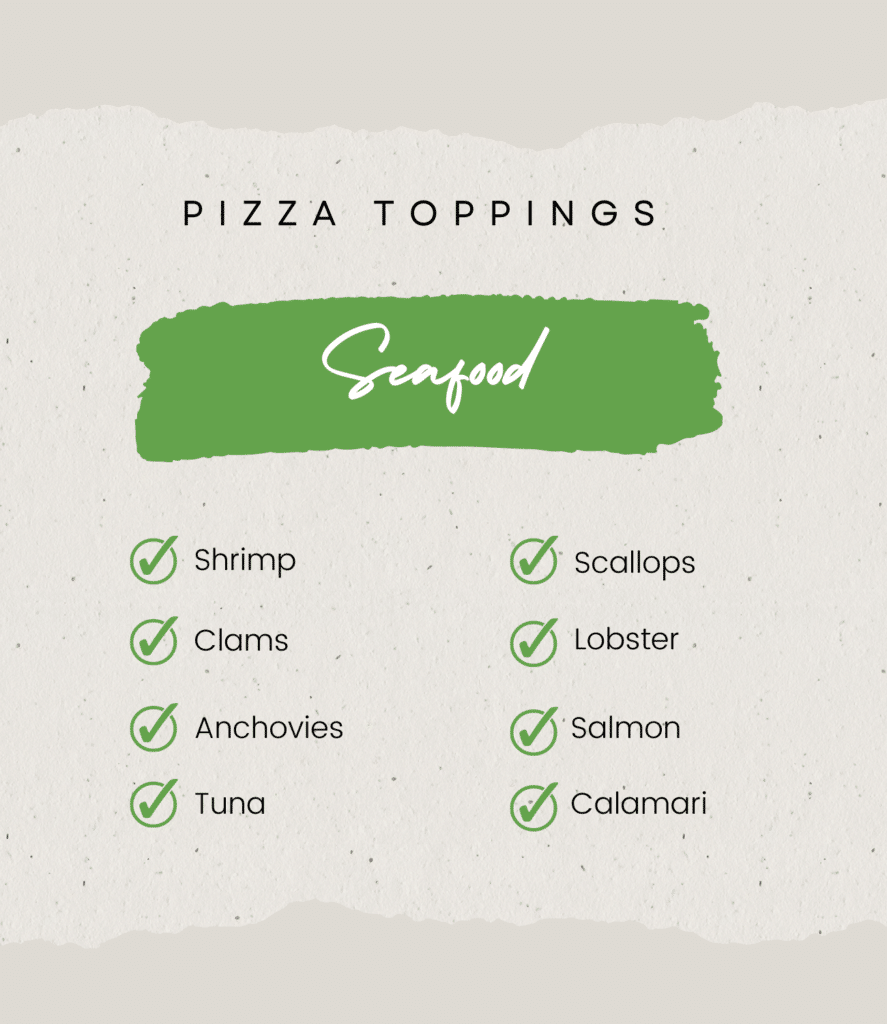 Pizza Toppings List - Seafood
