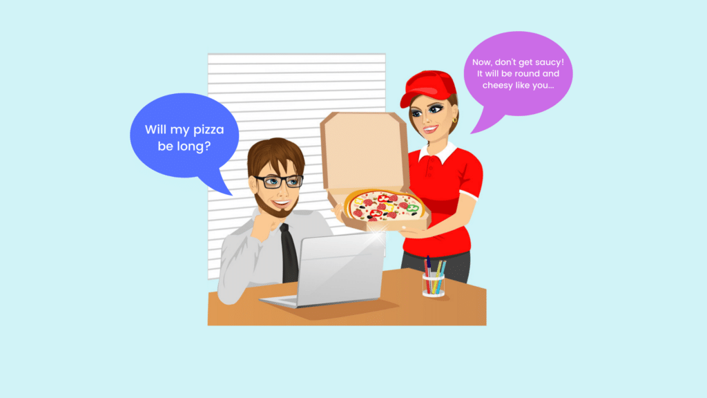 female pizza delivery