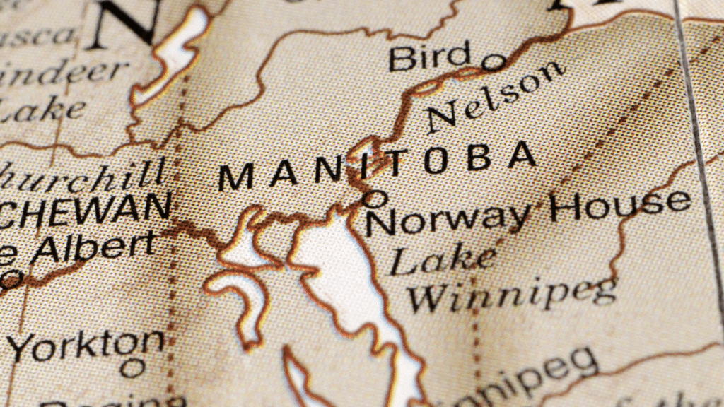 map of Manitoba, Canada