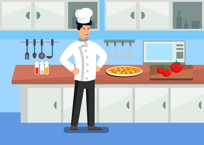 male pizza chef with hat