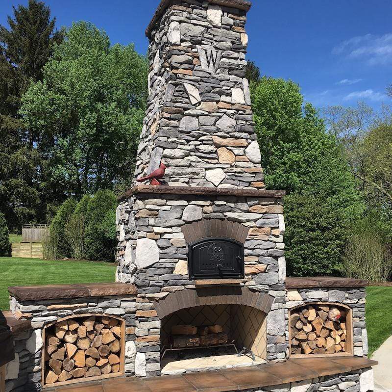 Round Grove Products Fiesta Fireplace With Pizza Oven Combo