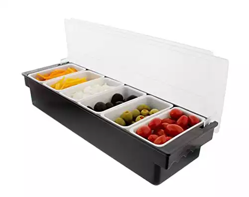 Ice Cooled Condiment Serving Container Chilled Garnish Tray