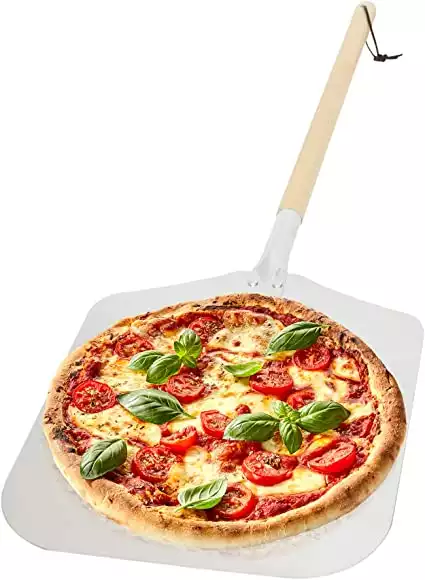 Aluminum Pizza Peel Paddle with Detachable Wooden Handle