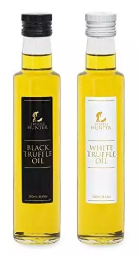 TruffleHunter Black & White Truffle Oil Set Double Concentrate Real Truffle Pieces