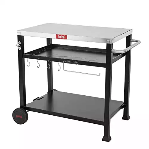 FEASTO Three-Shelf Movable Food Prep and Work Cart Table