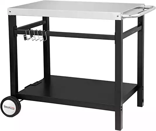 Royal Gourmet Double-Shelf Movable Dining Cart Table
