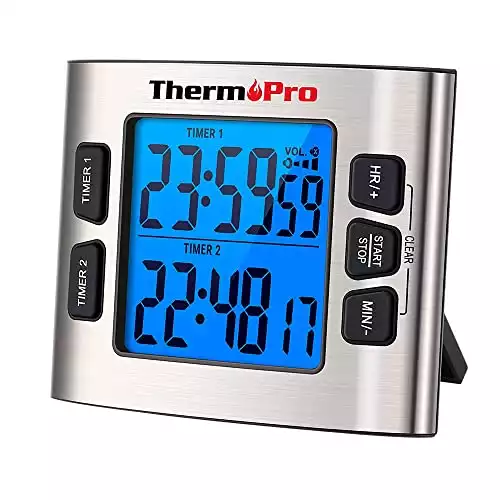 ThermoPro Digital Kitchen Timer with Dual Countdown Stop