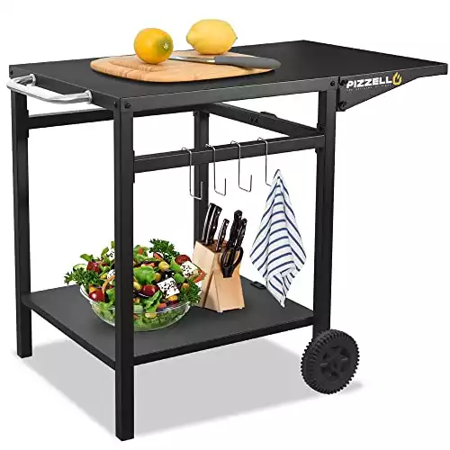 PIZZELLO Outdoor Grill Dining Cart Movable Pizza Oven Trolley