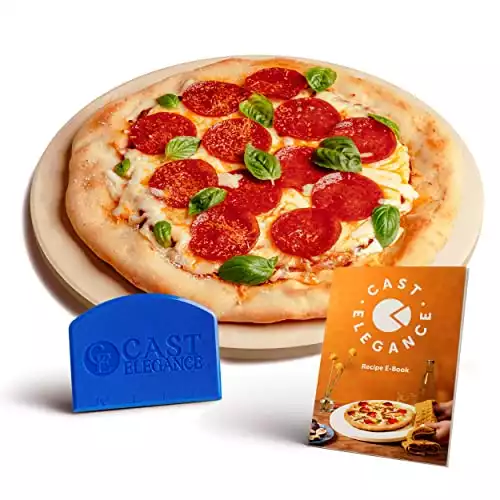 Cast Elegance Durable Thermal Shock Resistant Thermarite Pizza and Baking Stone for Oven and Grill