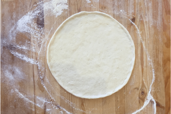 Circular pizza dough